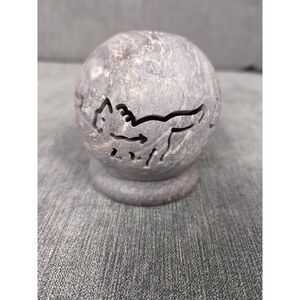 Natural Polished Stone Carved Crystal Stone Sphere Ball horse‎ carvings Tealight